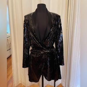 ZARA NWT SEQUIN WRAP BLAZER DRESS